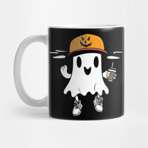 Cute Ghost Drinking Coffee by sopiansentor8